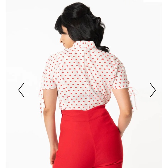 NOT FOR SALE Unique Vintage Hearts Bow Top - Picture 4 of 9